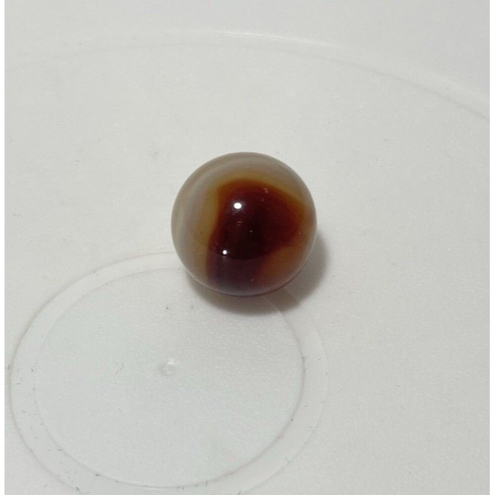 Vintage Uranium Glass Marble 6/8” UV Reactive Slag Red Brown Cream Glow - Picture 5 of 7